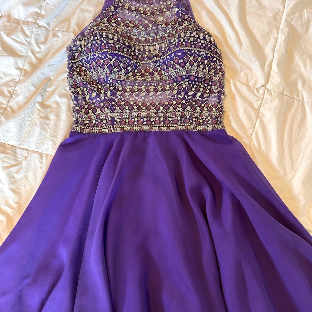 Elegant Purple Semi Formal Dress